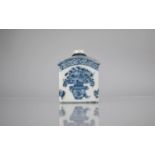 A Chinese Blue and White Porcelain Caddy Flask decorated with Antique Vase of Flowers, 12cms High of