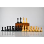 A Staunton Pattern Chess Set having Weighted Pieces, The Knight and Rooks with Crown Stamps, Kings