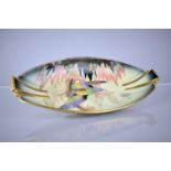 An Art Deco Carlton Ware 'Sketching Bird' Pattern Dish of Oval Form with with Shaped Handles,