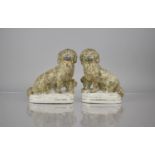 A Pair of 19th Century Staffordshire 'Greyfriars Bobby' Skye Terrier Dogs, 16cms High