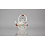 A 20th Century Chinese Porcelain Teapot with Loop Handle Decorated in the Famille Rose Palette