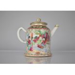 A 19th Century Chinese Porcelain Famille Rose Medallion Teapot Decorated in the Usual Manner with