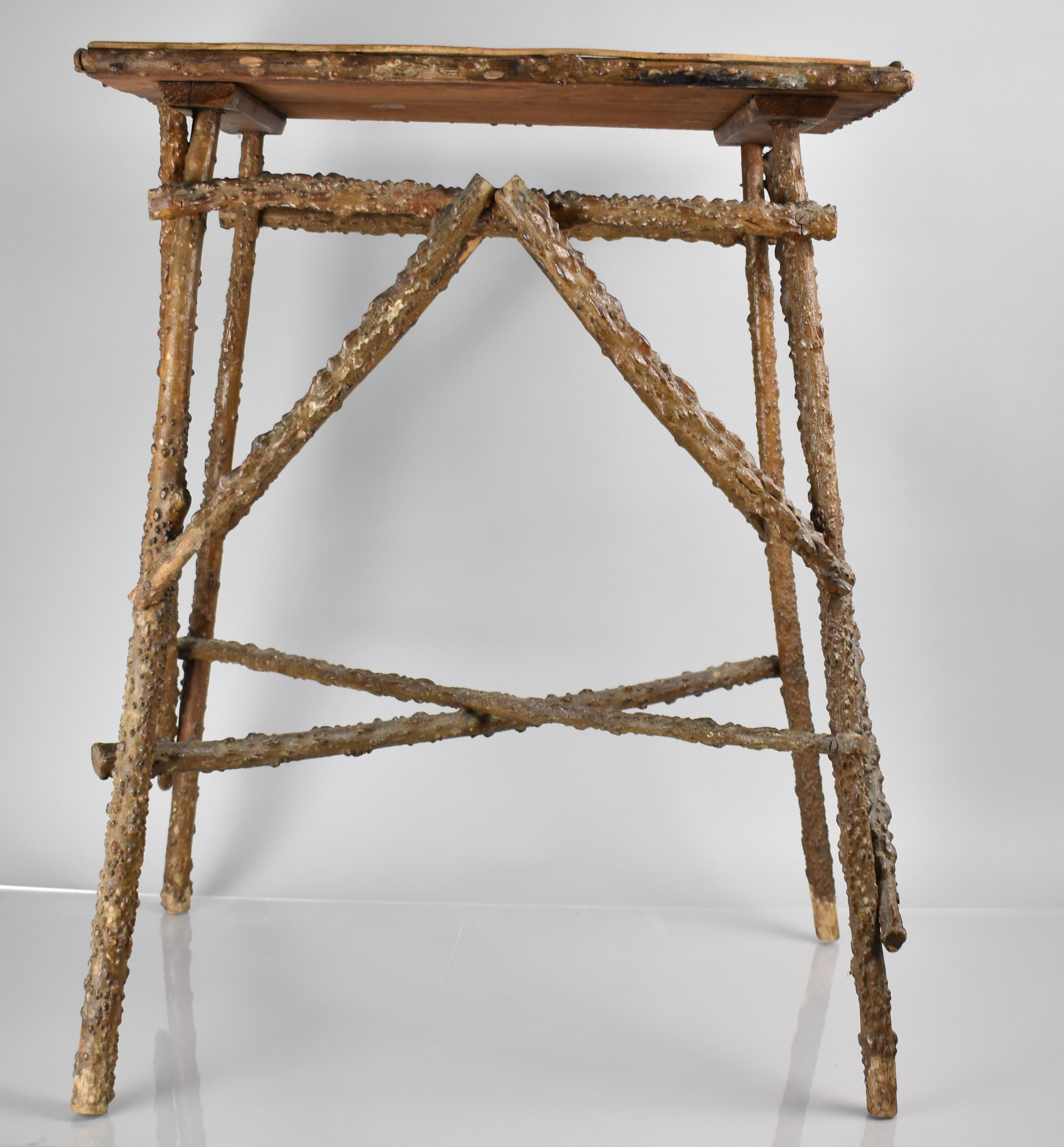 A Victorian Folk Art Winged Elm (Cork Elm) Occasional Table, 52x38x68cm High - Image 2 of 3