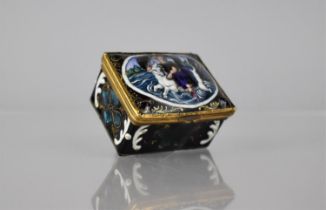 A Small Enamel Snuff Box with Gilt Metal Mounts, The Top decorated with Greek Mythological Scene