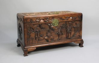 A Mid 20th Century Carved Camphor Wood Chest