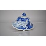 A Chinese Porcelain, Probably Kangxi Period (1662-1722) Porcelain Blue and White Cover of Domed Form