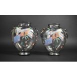 A Pair of Late 19th Century Aesthetic Movement Glass Vases in the Manner of Auguste Jean, Flask Form