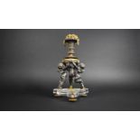 A Late 19th/Early 20th Century Bronze and Cut Glass Cherub Centre Piece, Baccarat Hobnail Cut