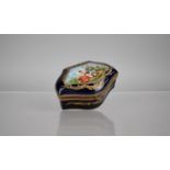 A 19th Century Sevres Style Porcelain Box of Shaped Form. Hinged Lid with Hand Painted Cartouche