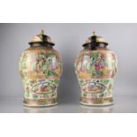 A Large Pair of 18th/19th Century Chinese Porcelain Vase Decorated in the Famille Rose Palette in
