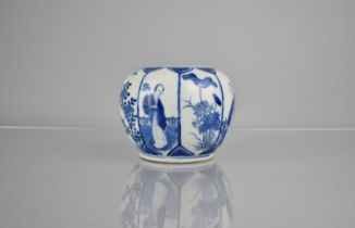 A 19th/20th Century Chinese Porcelain Blue and White Pot of Globular Form Decorated with Alternating