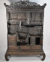 An Impressive 19th/20th Century Chinese Ornately Carved Hardwood Cabinet. Carved and Pierced