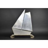 An Early 20th Century Art Deco Table Lamp in the Form of a Yacht with Aluminium Sails and Lucite