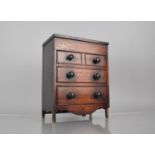 A 19th Century Mahogany Table Chest or Apprentice Piece of Two Short and Two Long Drawers with