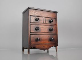 A 19th Century Mahogany Table Chest or Apprentice Piece of Two Short and Two Long Drawers with