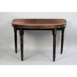 A Late 19th Century Mahogany Demi Lune Console Table with Galleried Back, 118cm x 65 x 77cm high