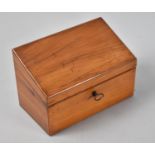 An Edwardian Satinwood Stationery Box with Sloping hinged Lid to Fitted Interior, 17.5cms Wide