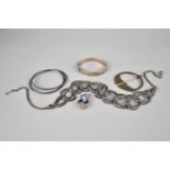 A Collection of Silver and White Metal Jewellery Items to Comprise Bracelet, Rings, Necklace etc