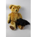 A Very Large Plush Musical Teddy Bear, 75cms High together with a Vintage Pyjama Case in the Form of