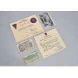 A Collection of Military Printed Ephemera to include Bank Notes, Photographs, Good and Loyal Service