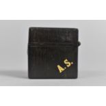 A Late 19th/Early 20th Century Leather Covered Travelling Vesta Case Monogrammed AS, 4.25cms Square