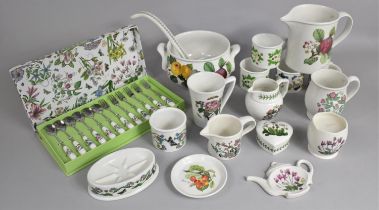 A Collection of Various Portmeirion China to comprise Botanic Garden Jug, Heart Shaped Box, Ladle,
