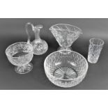 A Collection of Various Cut Glass to Comprise Ewer, Vases, Pedestal Bowl, Bowl etc