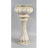 A Mid/Late 20th Century Continental Glazed Ceramic Jardiniere on Stand, 66cms High