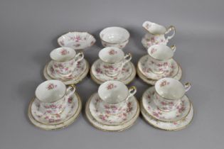 A Paragon Victorian Rose Service to include Six Cups Saucers, Side Plates, Milk Jug, Sugar Bowl
