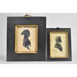 Two Early 19th Century Framed Miniature Silhouettes, Army Officer and Young Lady