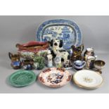 A Collection of Various 19th and 20th Century Ceramics to Comprise Large Blue and White Willow