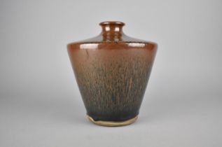 A Reproduction 'Hare's Fur' Glaze Vase of Shouldered Tapering Form, 19cm high