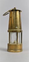 A Miniature Model of a Brass Miners Lamp, The Protector Lamp, 13cms High