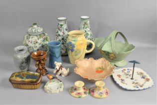 A Collection of Various Mid/Late 20th Century Ceramics to Comprise Basket, Jug, Majolica Lidded Pot,