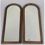 A Pair of Vintage Bevel Edged Gilt Framed Arch Topped Wall Mirrors, 72cms High