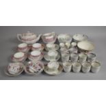 A Collection of 18th/19th Century Pink Decorated English Porcelain Teawares to Include Ten Cups