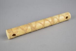 A Reproduction Bone Cylinder Rope Decoration, 19.5cm long