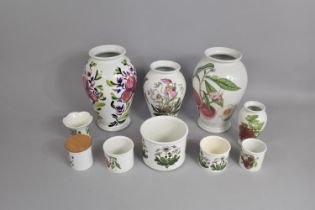 A Collection of Various Portmeirion China to comprise Three Large Vases, Smaller Vases, Various Pots