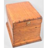 An Edwardian Oak Storage Box with Hinged Lid, 25x19x20cms High