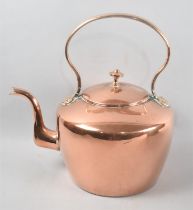 A Well Polished Large Copper Kettle, 35cms High