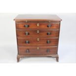 A 19th Century Mahogany Chest of Four Graduated Long Drawers with Brushing Slide Over, Bracket Feet,