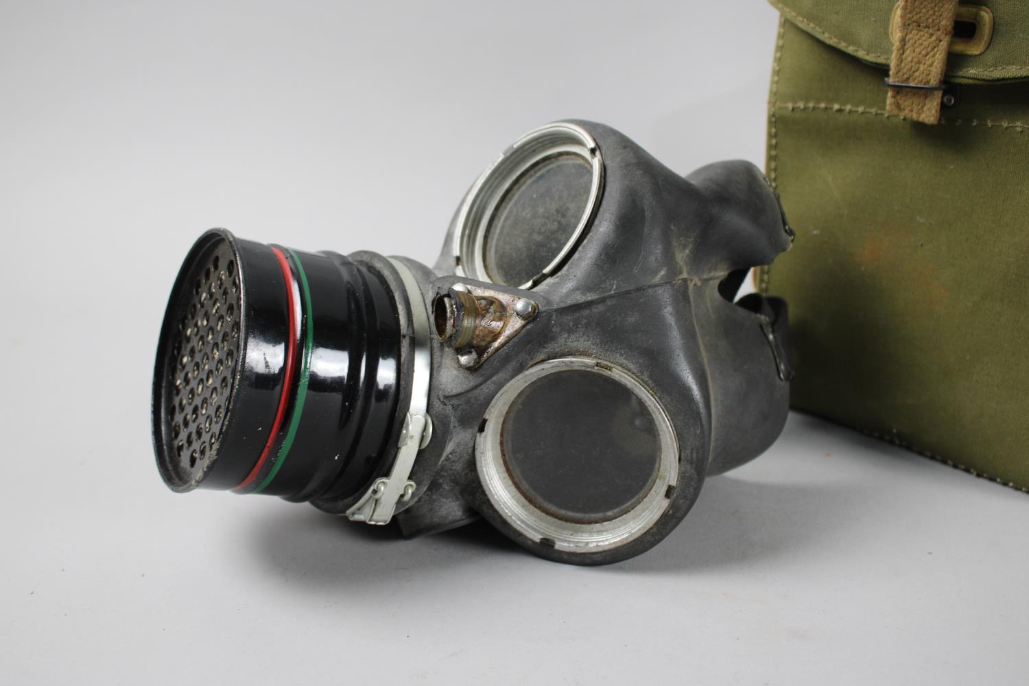 A Vintage Gas Mask in Canvas Carrier - Image 2 of 3
