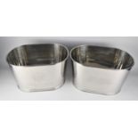 A Pair of Large Silver Plated Champagne or Wine Cooling Buckets Inscribed with Quotes from Lily