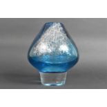 A 'Florida' Art Glass Vase After Heinrich Löffelhardt, Blue and Clear Glass with Bubble