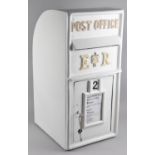 A White Painted Reproduction Metal Postbox with Key, 64cms High