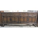 A Mid/late 20th Century Mahogany Sideboard with Four Drawers and Two Cupboard Base, 190cm wide