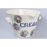 A Late 20th Century Transfer Printed Cream Stein with Two Handles, 27cms Diameter and 19cms High