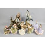 A Collection of Various Resin and Ceramic Ornaments to comprise Leonardo Collection Ladies Etc,
