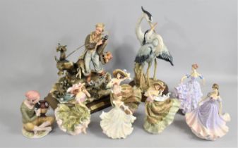 A Collection of Various Resin and Ceramic Ornaments to comprise Leonardo Collection Ladies Etc,