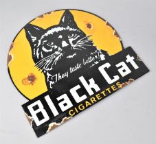 A Reproduction Printed Enamel Sign for Black Cat Cigarettes, 31cms Wide